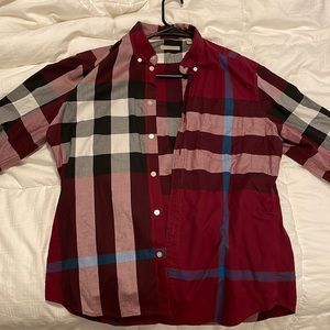 Bribery Brit red long sleeve button up size L
